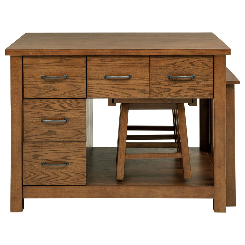 Isla de cocina Mayfair de 3 piezas con mesa extensible de roble oscuro