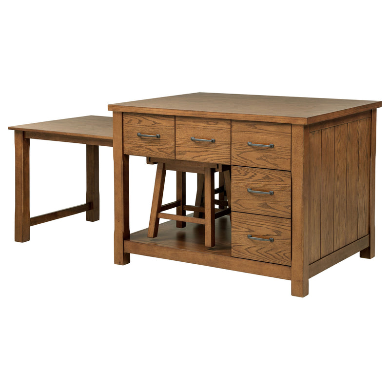 Isla de cocina Mayfair de 3 piezas con mesa extensible de roble oscuro