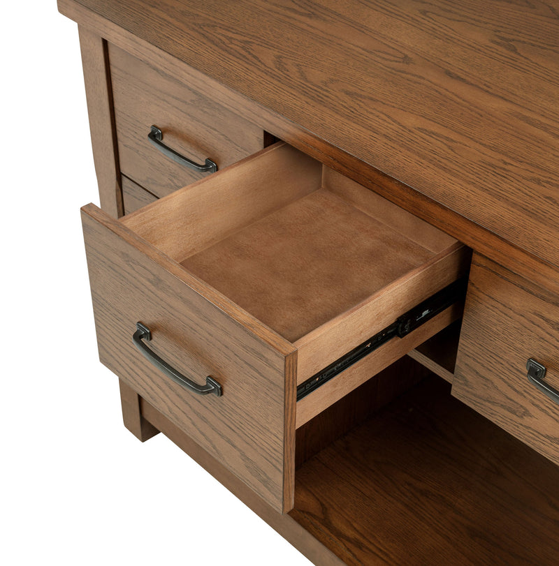 Isla de cocina Mayfair de 3 piezas con mesa extensible de roble oscuro