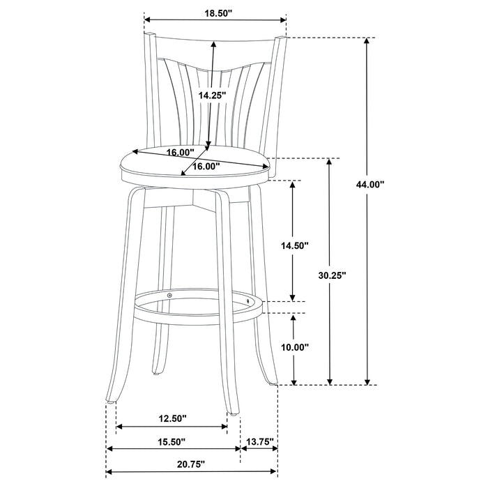 Lambert Counter Height Swivel Bar Stool with Upholstered Seat Dark Cherry