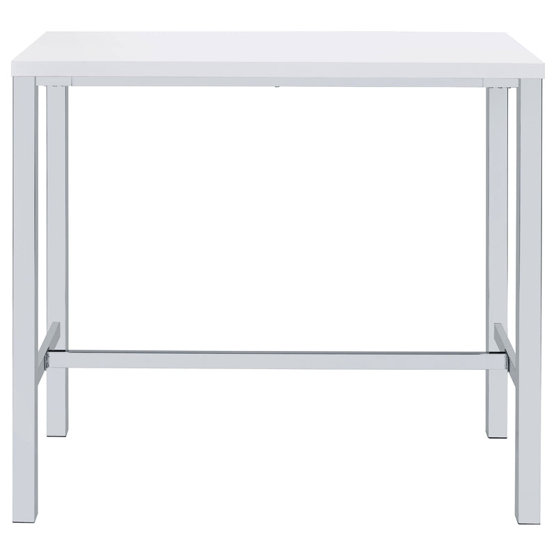 Juego de mesa de bar de altura de pub Natividad de 5 piezas, blanco de alto brillo