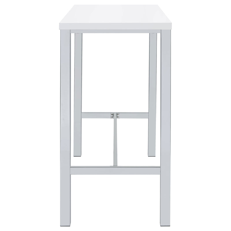 Juego de mesa de bar de altura de pub Natividad de 5 piezas, blanco de alto brillo