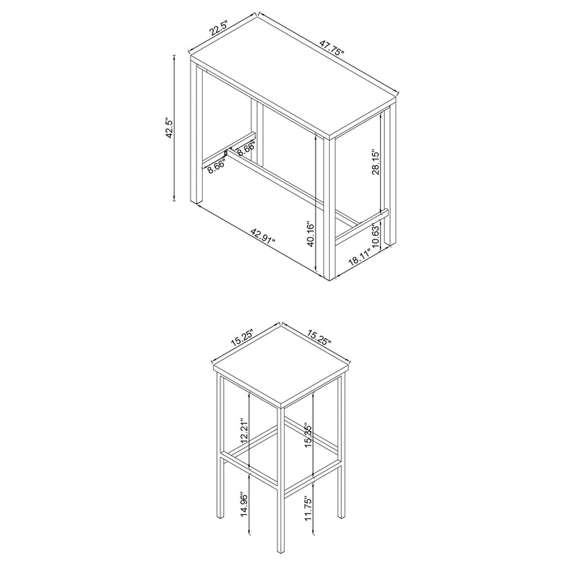 Juego de mesa de bar de altura de pub Natividad de 5 piezas, blanco de alto brillo