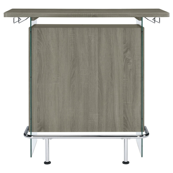 Acosta Rectangular Bar Unit with Footrest and Glass Side Panels