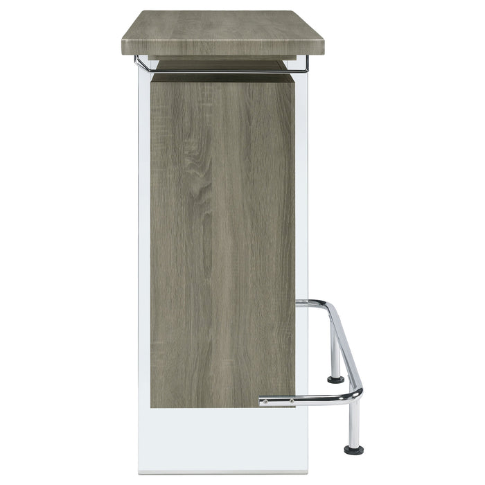 Acosta Rectangular Bar Unit with Footrest and Glass Side Panels