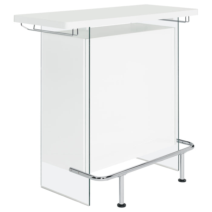 Acosta Rectangular Bar Unit with Footrest and Glass Side Panels