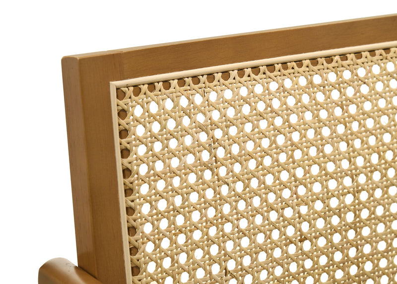 Silla de barra Kane de ratán tejido de madera, nogal claro (juego de 2)