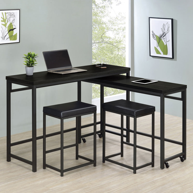 Juego de mesa multiusos Hawes de 4 piezas con altura de encimera en color negro