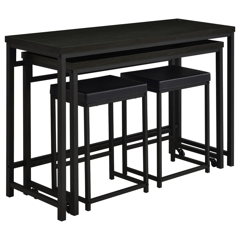 Juego de mesa multiusos Hawes de 4 piezas con altura de encimera en color negro