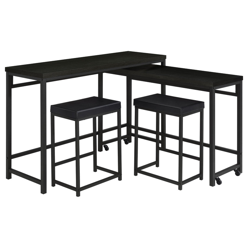 Juego de mesa multiusos Hawes de 4 piezas con altura de encimera en color negro