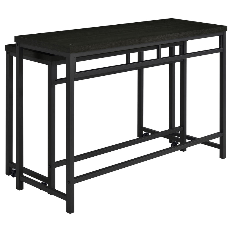 Juego de mesa multiusos Hawes de 4 piezas con altura de encimera en color negro