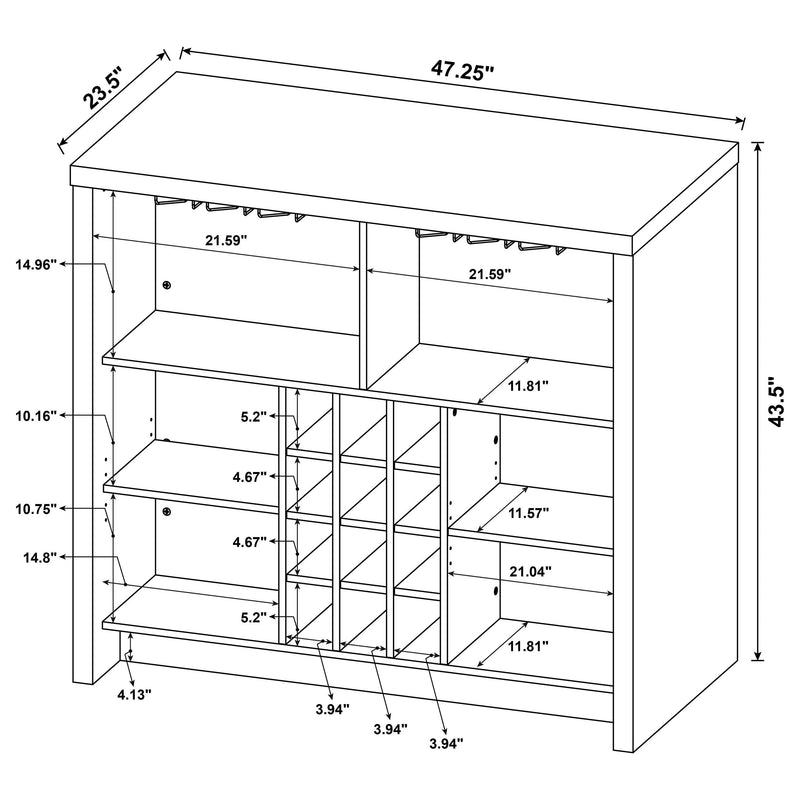 Mueble bar independiente de madera de ingeniería Topanga