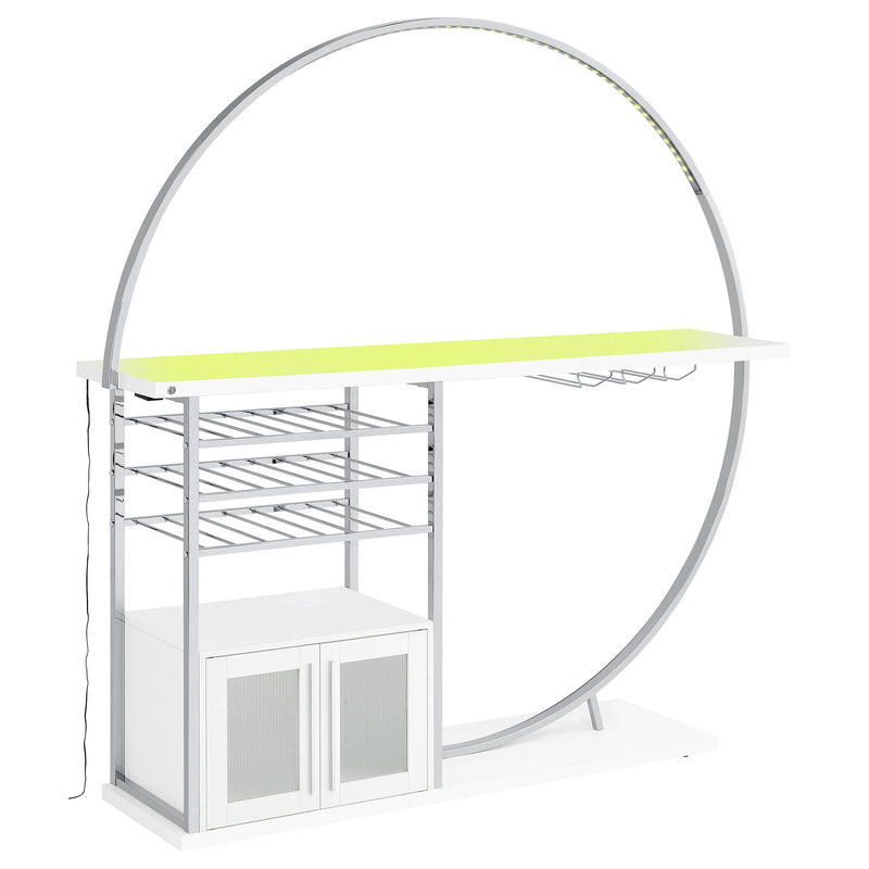 Vitrina de vino circular Risley de 2 puertas con LED y acabado de alto brillo