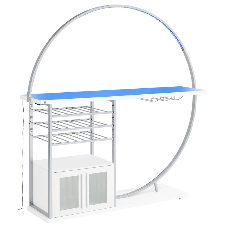 Vitrina de vino circular Risley de 2 puertas con LED y acabado de alto brillo