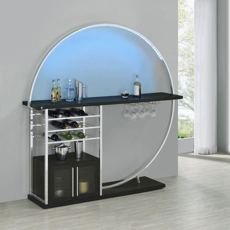 Vitrina de vino circular Risley de 2 puertas con LED y acabado de alto brillo
