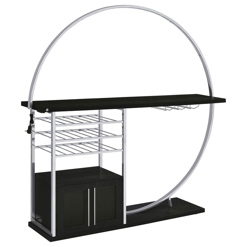 Vitrina de vino circular Risley de 2 puertas con LED y acabado de alto brillo