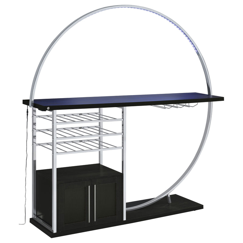 Vitrina de vino circular Risley de 2 puertas con LED y acabado de alto brillo