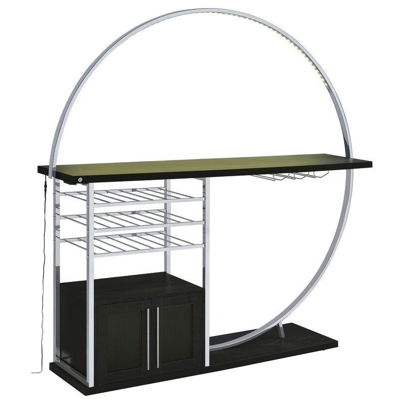 Vitrina de vino circular Risley de 2 puertas con LED y acabado de alto brillo
