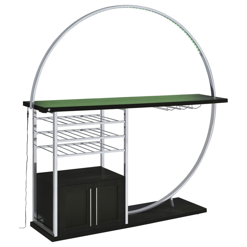 Vitrina de vino circular Risley de 2 puertas con LED y acabado de alto brillo
