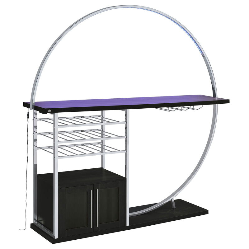Vitrina de vino circular Risley de 2 puertas con LED y acabado de alto brillo