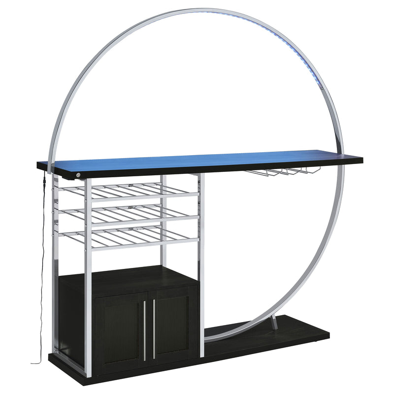 Vitrina de vino circular Risley de 2 puertas con LED y acabado de alto brillo