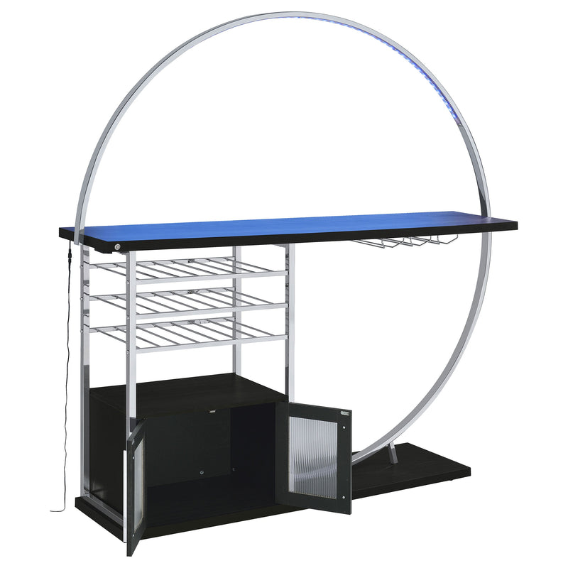 Vitrina de vino circular Risley de 2 puertas con LED y acabado de alto brillo