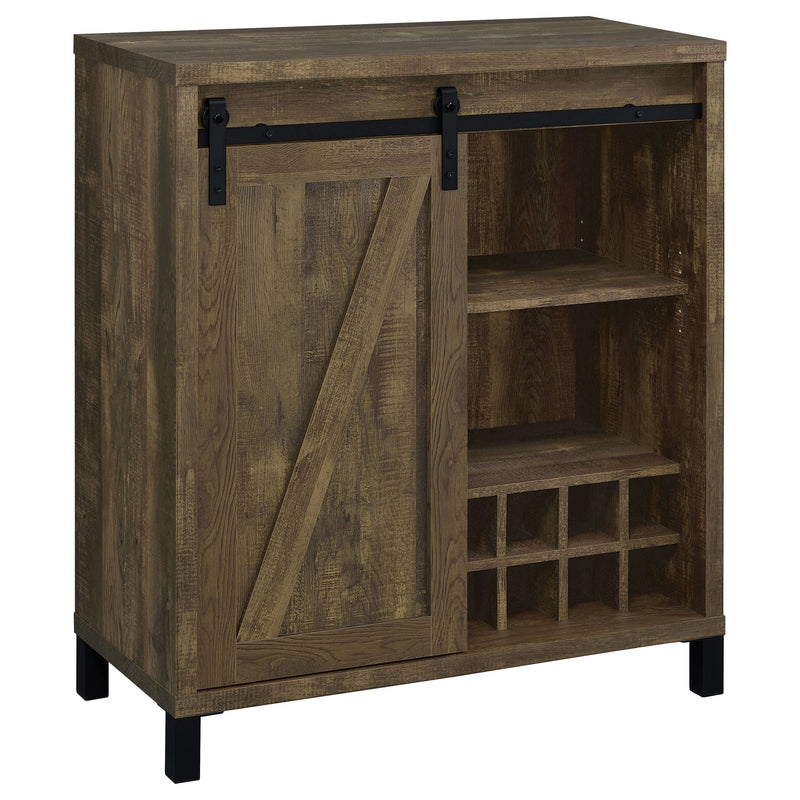 Mueble Bar con Puerta Corredera Arlington, Gabinete para Vinos Roble Rústico