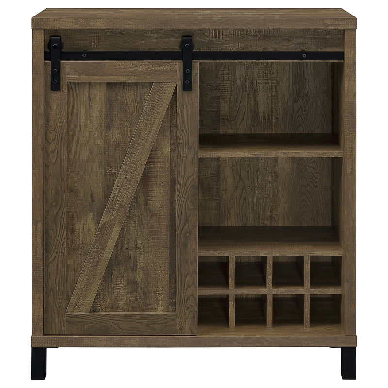 Mueble Bar con Puerta Corredera Arlington, Gabinete para Vinos Roble Rústico