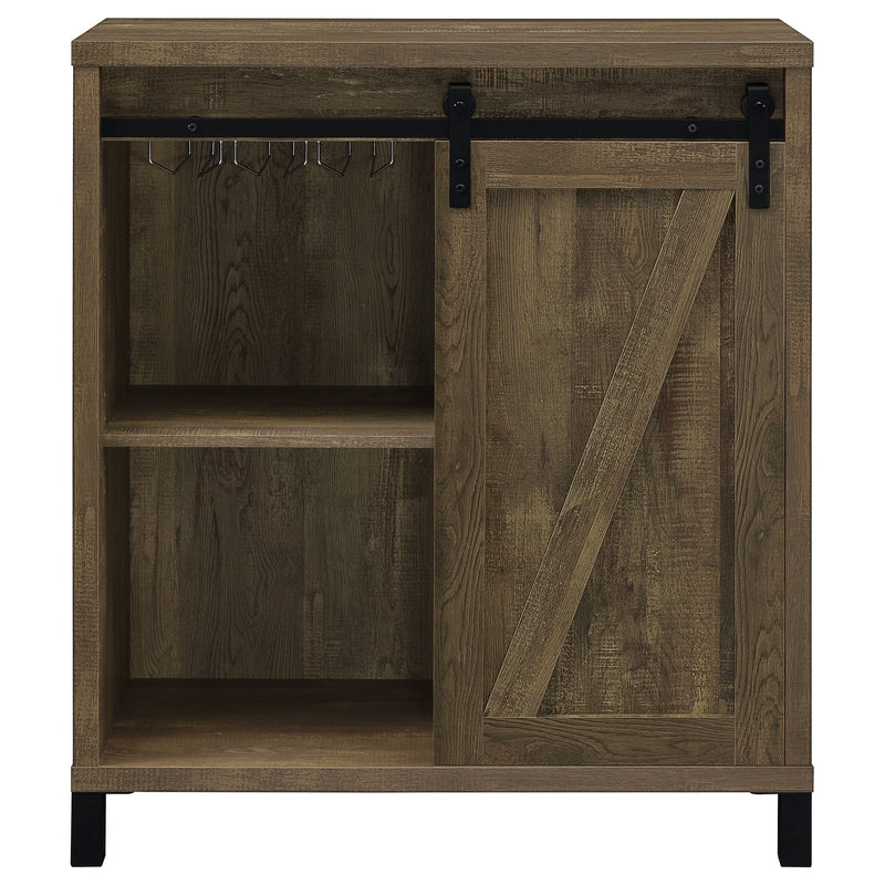 Mueble Bar con Puerta Corredera Arlington, Gabinete para Vinos Roble Rústico