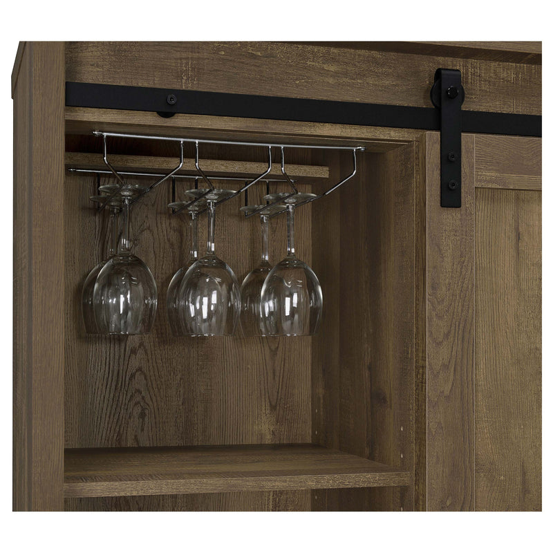Mueble Bar con Puerta Corredera Arlington, Gabinete para Vinos Roble Rústico