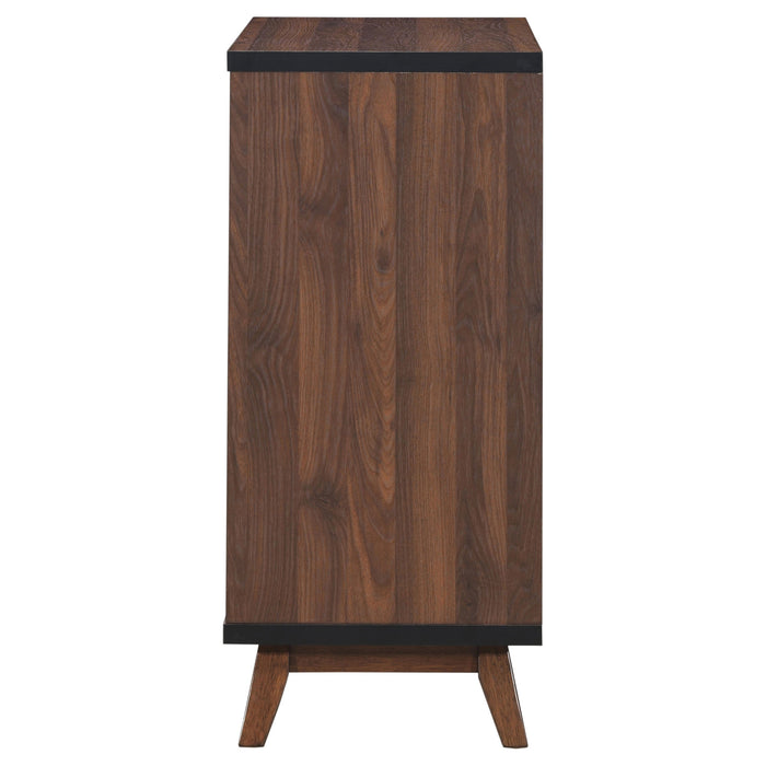 Ezekiel Wine Cabinet with 2 Sliding Doors Walnut and Black