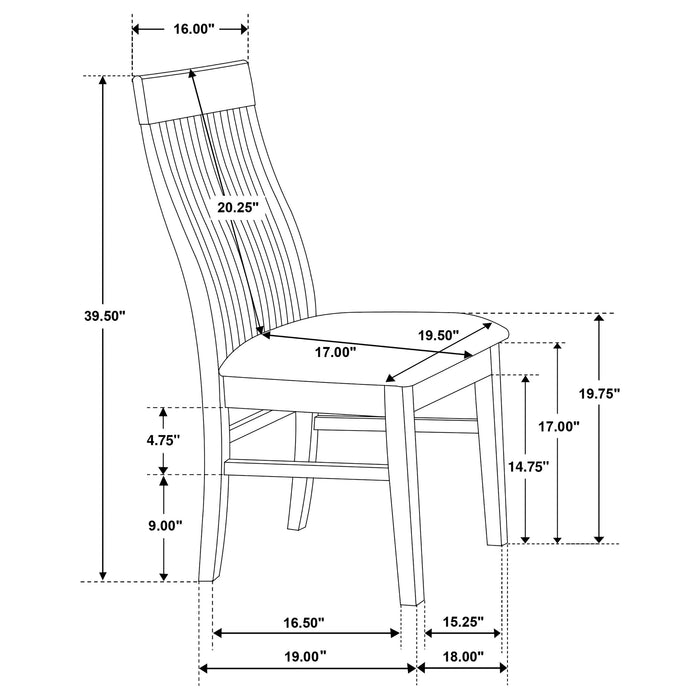 Briarwood Slat Back Dining Side Chair Mango Oak and Brown (Set of 2)