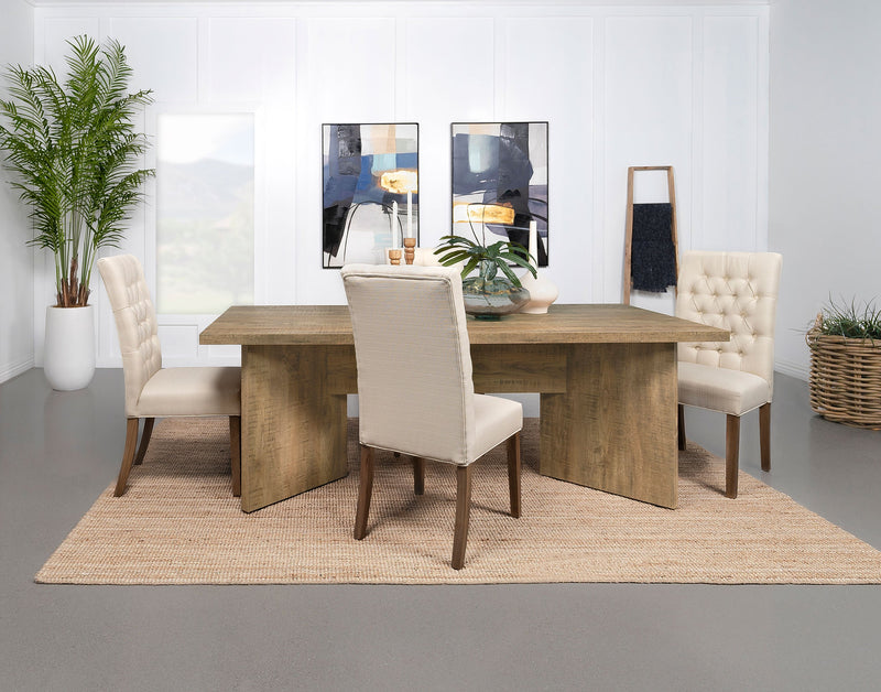 Mesa de comedor Jamestown de 84 pulgadas de madera compuesta color mango