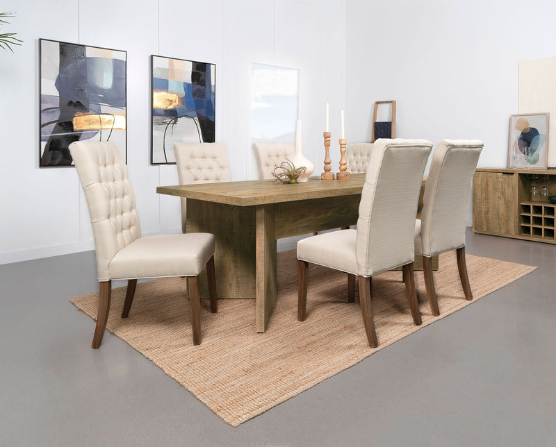 Mesa de comedor Jamestown de 84 pulgadas de madera compuesta color mango