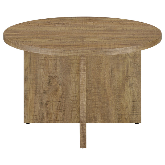 Jamestown Round Engineered Wood Dining Table with Decorative Laminate Mango Brown