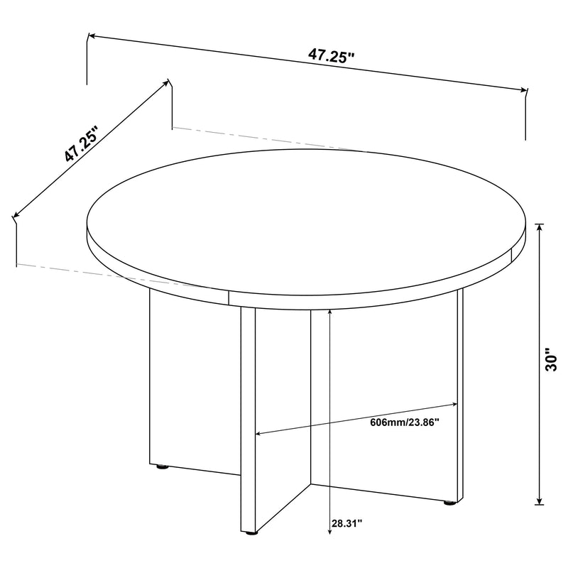 Mesa de Comedor Jamestown Redonda de 47 Pulgadas de Madera Compuesta Mango