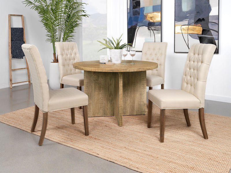 Mesa de Comedor Jamestown Redonda de 47 Pulgadas de Madera Compuesta Mango