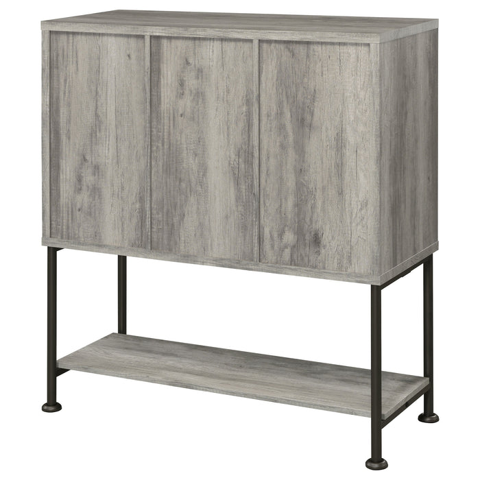 Claremont Sliding Door Bar Cabinet with Lower Shelf Grey Driftwood