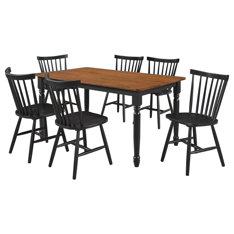 Juego de comedor rectangular Hollyoak - Nogal