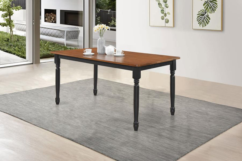 Mesa de comedor rectangular de madera Hollyoak de 63 pulgadas Nogal