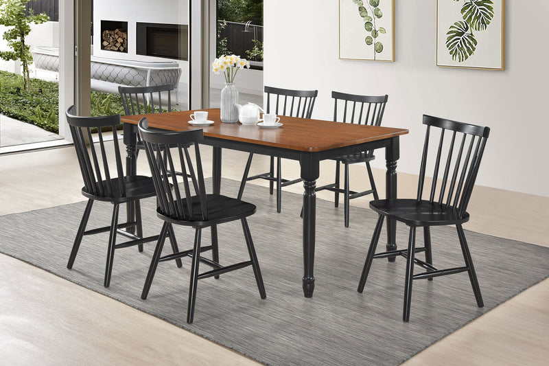 Mesa de comedor rectangular de madera Hollyoak de 63 pulgadas Nogal