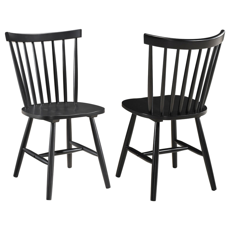 Silla auxiliar de comedor de madera Windsor Hollyoak, negra (juego de 2)