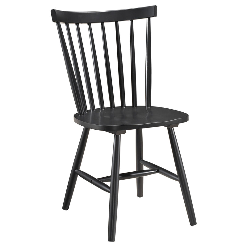 Silla auxiliar de comedor de madera Windsor Hollyoak, negra (juego de 2)