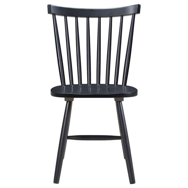 Silla auxiliar de comedor de madera Windsor Hollyoak, negra (juego de 2)