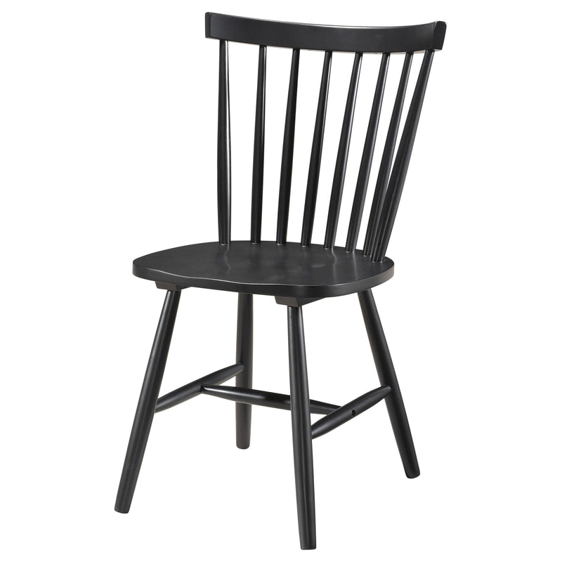 Silla auxiliar de comedor de madera Windsor Hollyoak, negra (juego de 2)