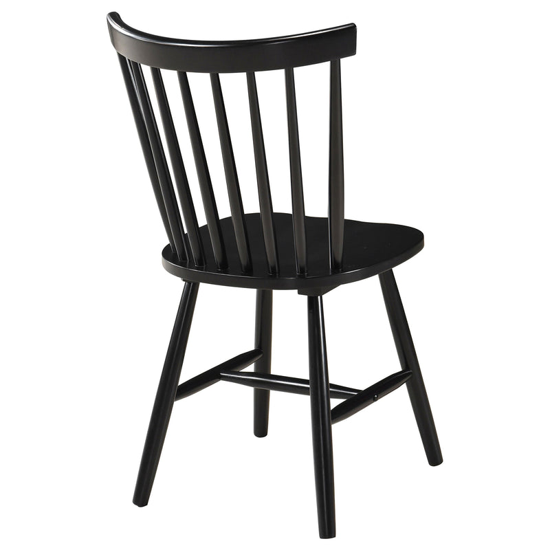 Silla auxiliar de comedor de madera Windsor Hollyoak, negra (juego de 2)