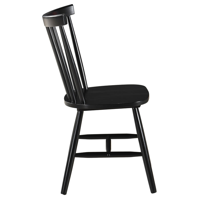 Silla auxiliar de comedor de madera Windsor Hollyoak, negra (juego de 2)
