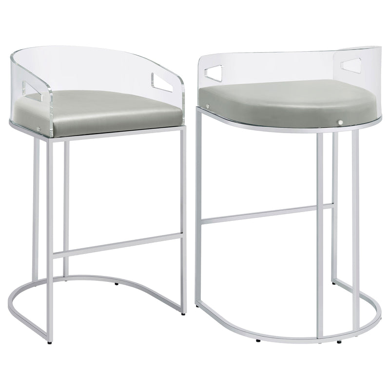 Silla de bar de acrílico transparente con cromo Thermosolis (Juego de 2)