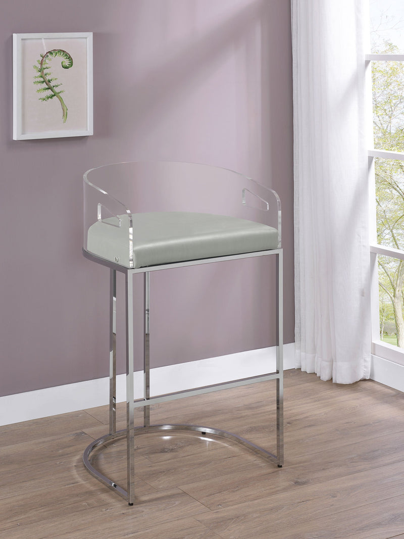 Silla de bar de acrílico transparente con cromo Thermosolis (Juego de 2)