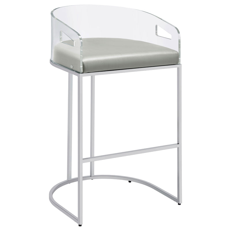 Silla de bar de acrílico transparente con cromo Thermosolis (Juego de 2)